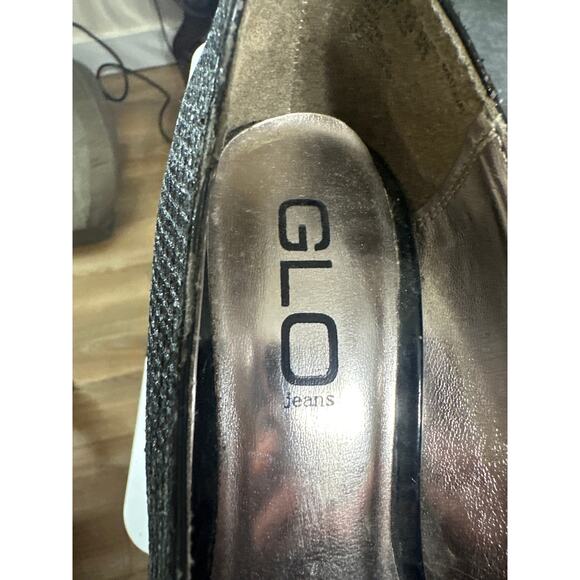 GLO Jeans Womens Flora Size 7 Black Snakeskin Slip On High Heel Pumps - Picture 6 of 7